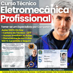 Capa: Curso Técnico de Eletromecânica por Competência (Video Aulas + Ebook)